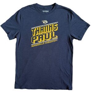 NASHVILLE PREDATORS / NHL NAVY UNISEX “THANKS PAUL” SHORT SLEEVE GRAPHIC TSHIRT